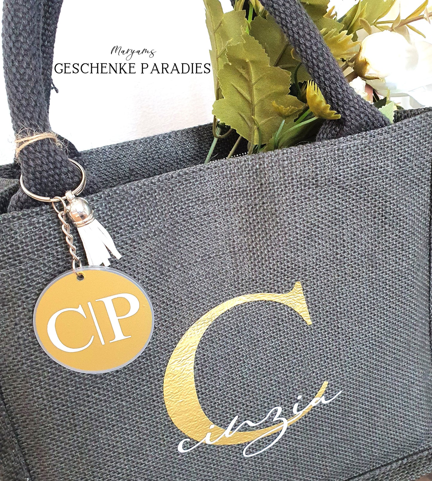 Jutetasche personalisiert, mini Jute Tasche. kleine Einkaufstasche, Tasche, Freundin Geschenk, personalisierte Geschenkidee
