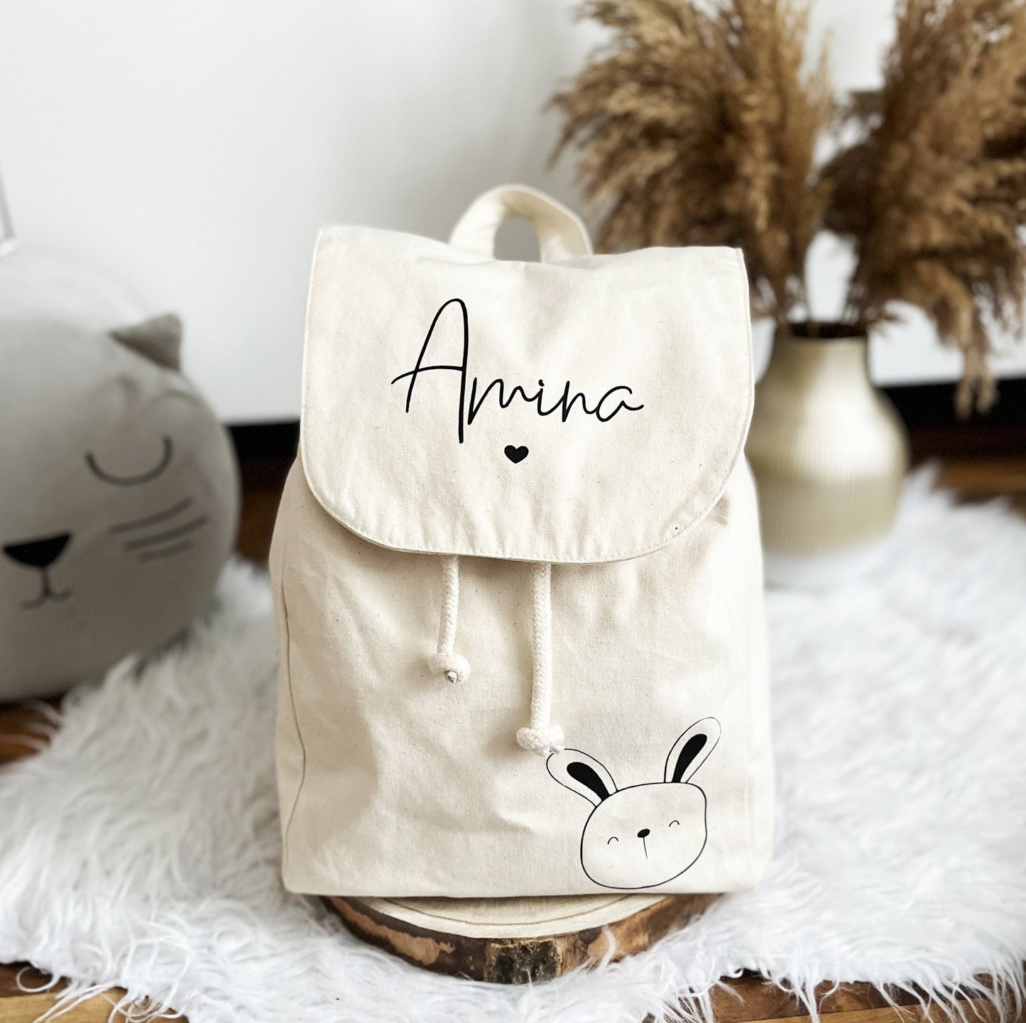 Kinderrucksack mit Namen, personalisiert mit Namen und Tier, Kindergartenzeit, Kindergarten Tasche