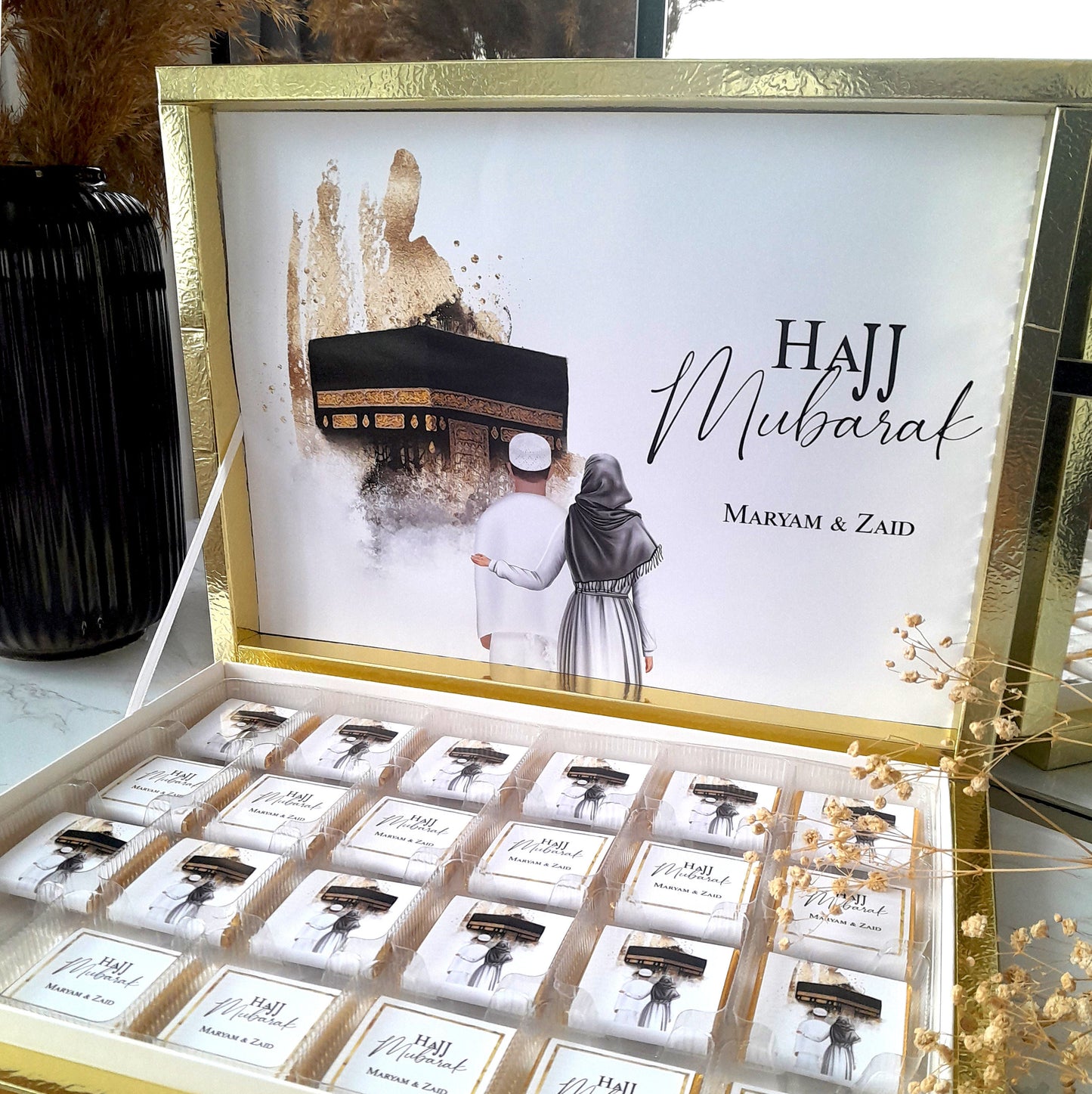 Schokoladenschachtel Hajj Mubarak - Hajj Geschenk - Schokolade - personalisierte Schokoladenbox - Schokoladenschachtel