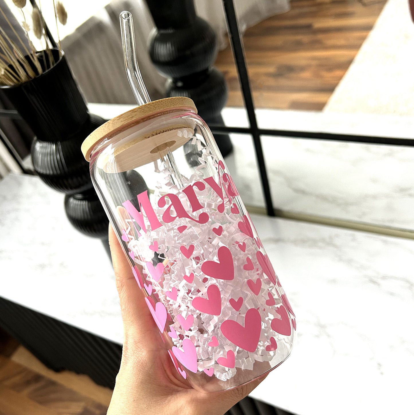 Can Glas, Trinkglas, Geschenk für die Mama, Personalisiertes Glas