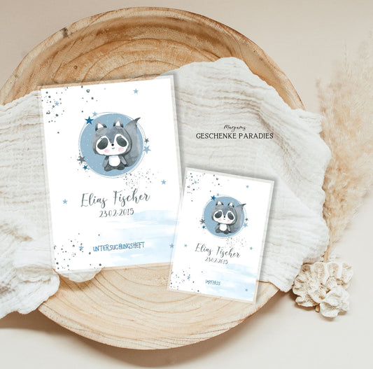 U-Heft und Impfpass Hülle personalisiert, Schutzhülle mit Namen, Geschenk zur Geburt, Baby Party