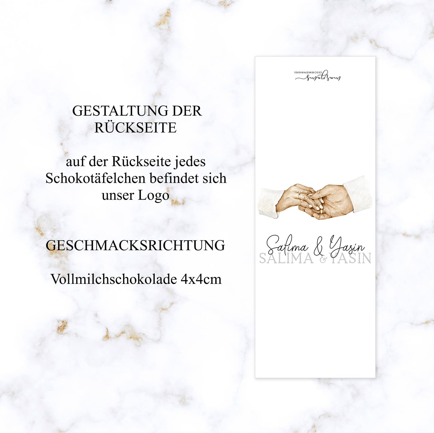 Schokoladenschachtel als Gastgeschenke zur Hochzeit - Schokolade - personalisierte Schokoladenbox
