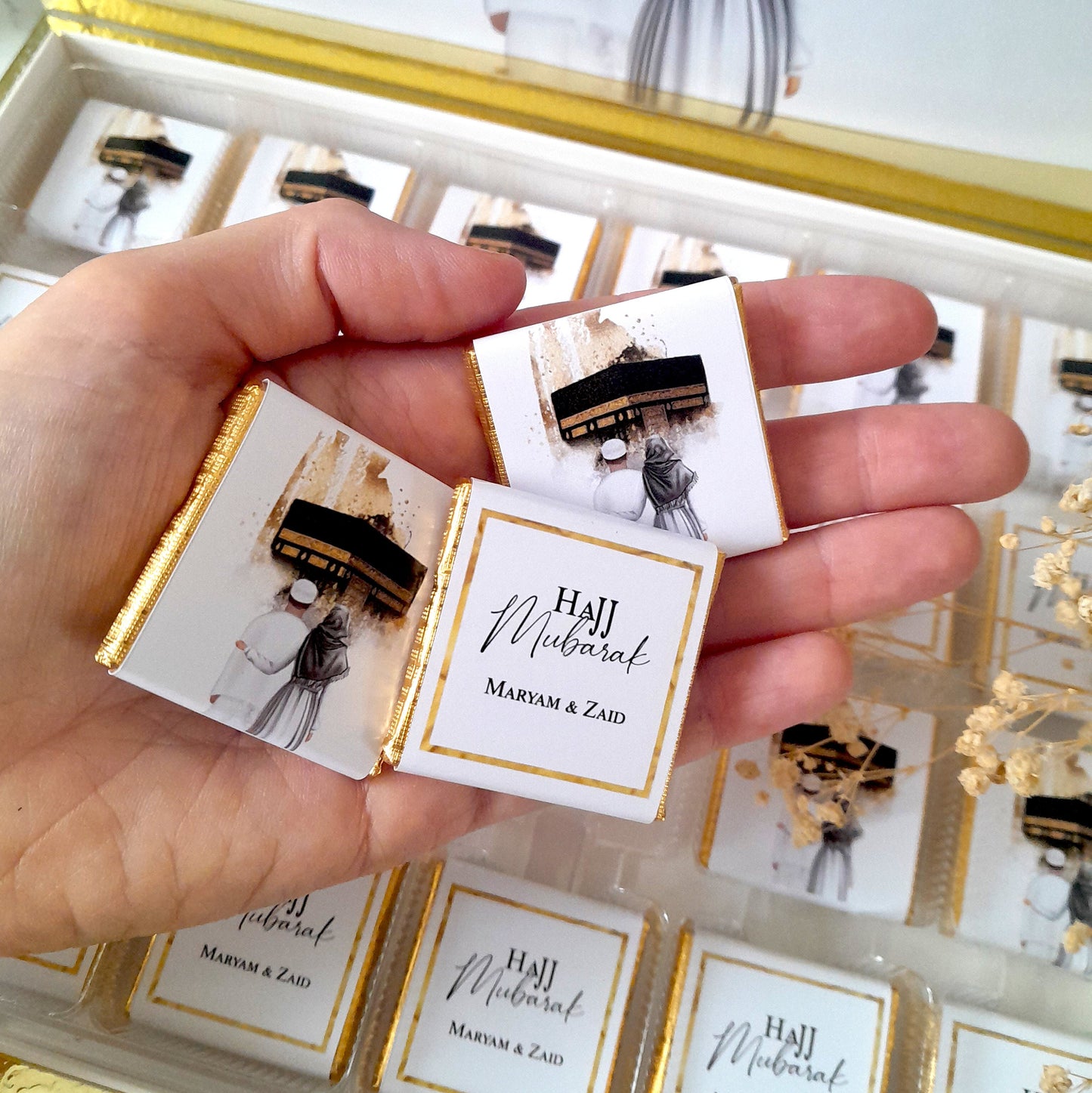 Schokoladenschachtel Hajj Mubarak - Hajj Geschenk - Schokolade - personalisierte Schokoladenbox - Schokoladenschachtel